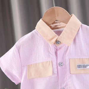 Pink Shirt With Beige Short 2pc 3 - Minitaq baby kids clothes dress