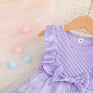 Purple Sleeveless Casual Frock Dress For Baby Girls 4 - Minitaq baby kids clothes dress