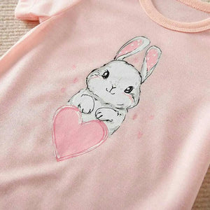 Pink Heart Bunny Baby Girl Onesie 4 - Minitaq baby kids clothes dress