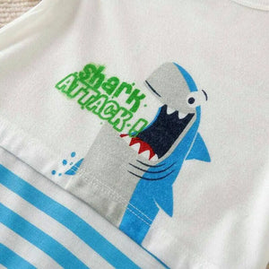 Shark Bite Blue N White Baby Romper 4 - Minitaq baby kids clothes dress