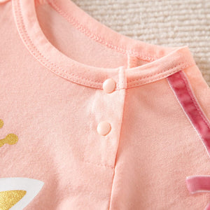 Cute Cat Pink Summer Cotton Baby Romper 3 - Minitaq baby kids clothes dress