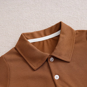 Earth Brown Polow Cotton Kids Shirt 3 - Minitaq baby kids clothes dress