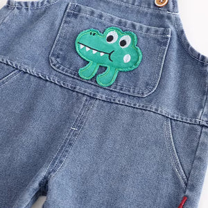 Silent Green Dino on Dungaree with Yellow Hoodie Set - Minitaq baby kids clothes dress