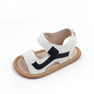 White Summer Sandal With Dark Accent 3 - Minitaq baby kids clothes dress