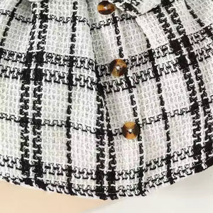 Elegant Black Top and Classic Plaid Skirt Baby Girl Set - Minitaq baby kids clothes dress