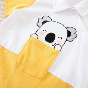 Kuala In A Pocket Yellow White Cotton Romper 4 - Minitaq baby kids clothes dress
