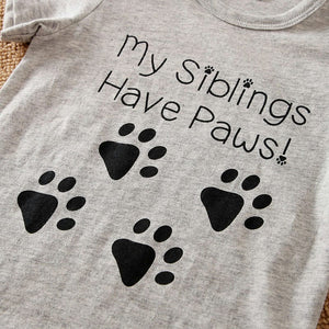 Paws Gray Cotton Summer Baby Onesie 4 - Minitaq baby kids clothes dress