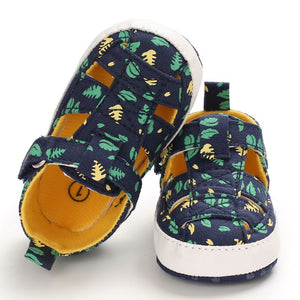 Summer Leaves Dark Blue Casual Baby Shoes 4 - Minitaq baby kids clothes dress