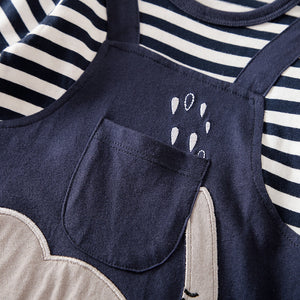 Happy Elephant Striped Baby Romper 5 - Minitaq baby kids clothes dress