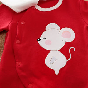 Cartoon In A Red Dress Baby Romper 4 - Minitaq baby kids clothes dress