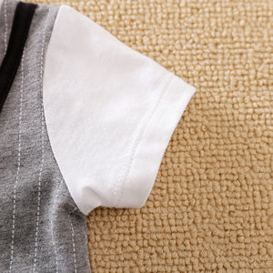 Gray Smart Romper with Red Bow Tie 6 - Minitaq baby kids clothes dress