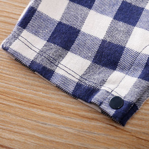 Off-White and Blue Check Casual Romper 5 - Minitaq baby kids clothes dress