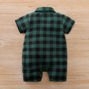 Green And Black Check Casual Romper 3 - Minitaq baby kids clothes dress