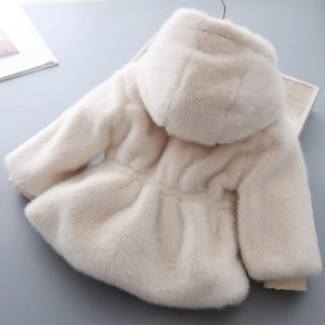 Modern Faux Fur Cream Hooded Coat - Minitaq baby kids clothes dress