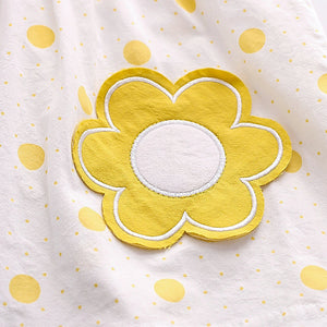 Cute Mustard Yellow Polka Dots 2pcs Set For Girls - Minitaq baby kids clothes dress