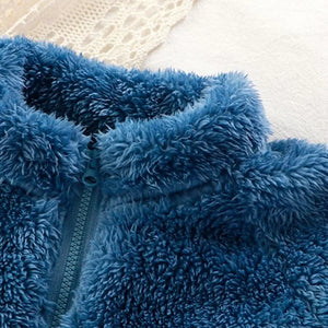Cozy Blue Winter Sherpa Tracksuit 2pcs Set - Minitaq baby kids clothes dress