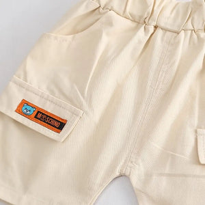 Trendy Pink Lines Shirt With Cotton Shorts 2pc Set 5 - Minitaq baby kids clothes dress