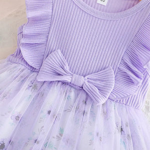 Purple Sleeveless Casual Frock Dress For Baby Girls 6 - Minitaq baby kids clothes dress