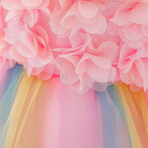Colorful Rainbow Party Frock Dress For Kids 5 - Minitaq baby kids clothes dress