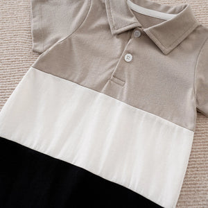 Casual Tricolor Style Baby Polo Romper 4 - Minitaq baby kids clothes dress