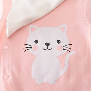 Soft Pink and White Baby Romper with Bib 4 - Minitaq baby kids clothes dress