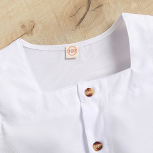 Cute Ruffle Sleeve Shirt N High-Waist Skirt Set - Minitaq baby kids clothes dress