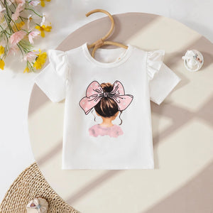 Adorable Bow Girl Shirt N Ruffle Pink Shorts Set - Minitaq baby kids clothes dress