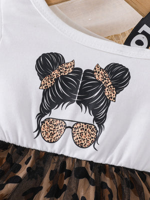 Leopard Style Tulle Dress For Girls - Minitaq baby kids clothes dress