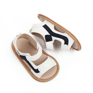 White Summer Sandal With Dark Accent 4 - Minitaq baby kids clothes dress