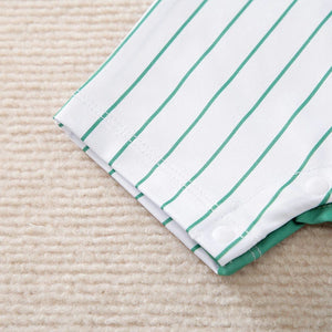 Secret Garden Green Vertical Striped Summer Jumpsuit 5 - Minitaq baby kids clothes dress