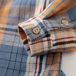 Blue N Rust Orange Check Shirt 6 - Minitaq baby kids clothes dress