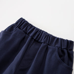Dark Blue Kids Casual Elastic Pant 6 - Minitaq baby kids clothes dress