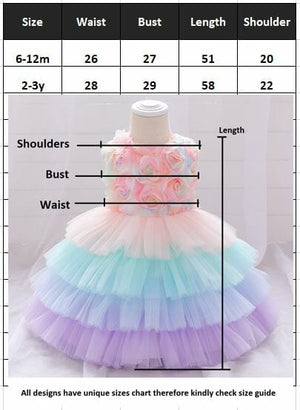Pink Dress With Flowers And Colorful Layers 5 - Minitaq baby kids clothes dress