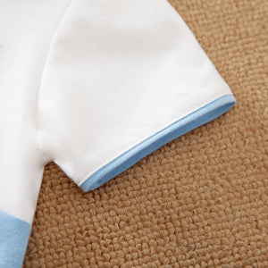Sweet White N Blue Baby Romper 6 - Minitaq baby kids clothes dress