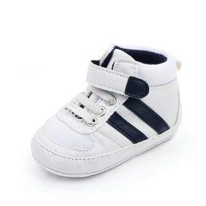 White and Blue High Ankle Baby Shoes 5 - Minitaq baby kids clothes dress