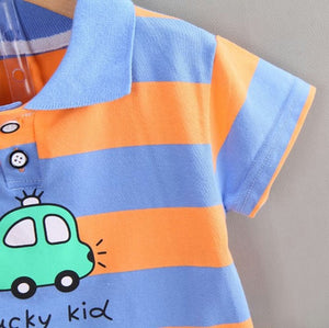 Lucky Kid Car Design Shirt and Shorts V3 4 - Minitaq baby kids clothes dress