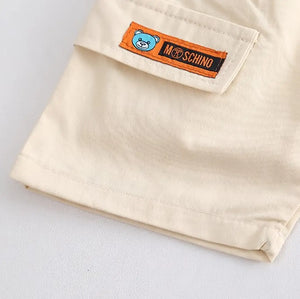 Trendy Pink Lines Shirt With Cotton Shorts 2pc Set 6 - Minitaq baby kids clothes dress