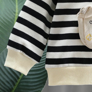 Black Lines Sweatshirt With Trousers For Kids 6 - Minitaq baby kids clothes dress