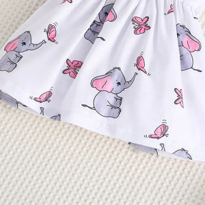 Sweet Elephant Baby Girl Dress With Pink Top 2pc Set 6 - Minitaq baby kids clothes dress
