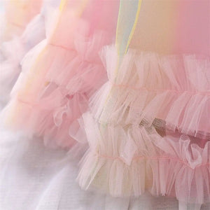 Colorful Rainbow Party Frock Dress For Kids 6 - Minitaq baby kids clothes dress