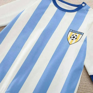 Football Sports Style Blue Stripes Romper 5 - Minitaq baby kids clothes dress
