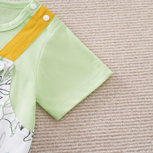 Summer Flowers Art Dungaree Style Cotton Romper 5 - Minitaq baby kids clothes dress