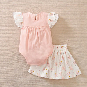 Pink Onesie With Bunny Skirt For Baby Girl 9 - Minitaq baby kids clothes dress