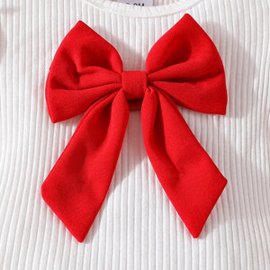 Vibrant Red Skirt N Bow Designed Shirt Set - Minitaq baby kids clothes dress