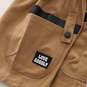 Brown Shorts N Striped Shirt 2pcs Set - Minitaq baby kids clothes dress