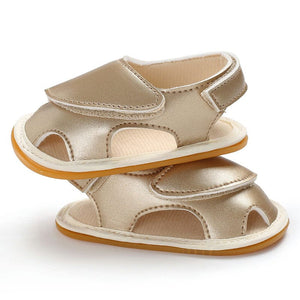 Golden Minimal Style PU Baby Shoes With Easy Strap 6 - Minitaq baby kids clothes dress