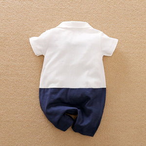 White And Blue Formal Baby Romper 6 - Minitaq baby kids clothes dress