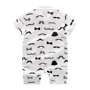 Gentleman Moustache Pattern Baby Boy Romper 6 - Minitaq baby kids clothes dress