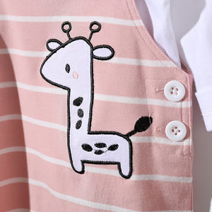 Cute Giraffe Baby Romper With Cap 5 - Minitaq baby kids clothes dress