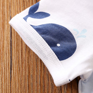 Summer Cartoon Whale Pattern Onesie 6 - Minitaq baby kids clothes dress
